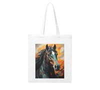 NABEAR Pittura di un cavallo tela shopping bag - riutilizzabile ed ecologico con stampa borsa a tracolla Tote Bag per le donne