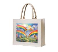NABEAR Rainbow Bright Canvas Carry Tote Bag - Borsa per la spesa ecologica riutilizzabile, borsa a tracolla per donna