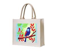 NABEAR Red Leaf Bird Canvas Carry Tote Bag - Borsa per la spesa ecologica riutilizzabile, borsa a tracolla per donna
