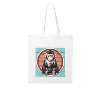 NABEAR The Silent Monkey - Borsa per la spesa in tela, riutilizzabile, ecologica, con stampa a tracolla, da donna