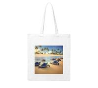 NABEAR Turtles On The Beach - Borsa per la spesa in tela, riutilizzabile, ecologica, con stampa a tracolla, da donna