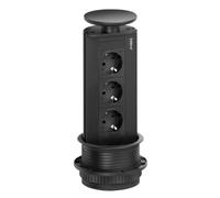 Naber EVOLINE Port 1 - Ciabatta a 3 prese, a scomparsa, colore: Nero