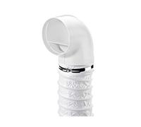 Naber R URX Flow 150 deflettore 90 ° con tubo flessibile, Bianco, 500 mm