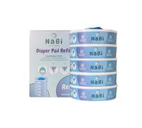 NABI LITTLE STEPS Ricarica Compatibile con Mangiapannolini Maialino Foppapedretti, Angelcare e Genie Litter Locker II. Confezione da 5 Ricariche Profumate, Facili e Convenienti