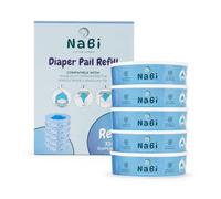 NABI LITTLE STEPS Ricarica Compatibile con Mangiapannolini Maialino Foppapedretti, Angelcare e Litter Locker II, Confezione da 5 Ricariche Profumate e Convenienti. Incompatibile con Dress Up e XL.