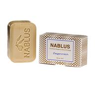 Nablus Soap Sapone all'olio di oliva biologico al latte di capra, senza olio di palma, in olio d'oliva extra vergine da prima spremimento, per pelle e corpo impuro/secca, 100 g