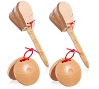 Nacchere di Legno Portatili 4 Pezzi Strumento a Percussione