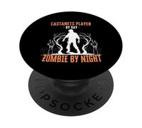 Nacchere Giocatore di Giorno Zombie di Notte Divertente Halloween PopSockets PopGrip Adesivo