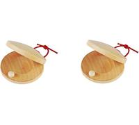Nacchere in legno, strumento a percussione, 2 pezzi, nacchere in legno, strumento musicale ritmico fai da te