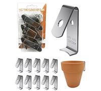NACETURE - Confezione da 12 ganci in acciaio inox per vasi di fiori, ganci da parete per esterni, supporto per piante standard da 12,7 cm a 20,3 cm