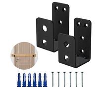 NACETURE Staffe per barriera per porta, colore nero, confezione da 2