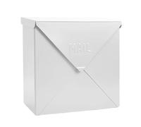 NACH Chicago MB-6301WT - Cassetta postale in metallo, resistente alla ruggine, per uso industriale, 12 x 12 x 4,8 cm, hardware incluso, colore: bianco