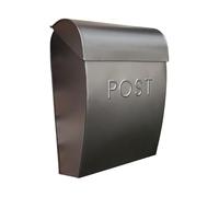 NACH Sylvia UH-1001BLK - Cassetta postale moderna da parete, per esterni, in acciaio zincato antiruggine, 38 x 30 x 13 x 13 cm, colore: nero