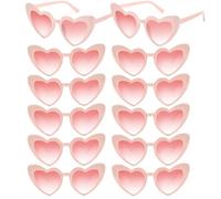 NACHLYNN Occhiali da sole a forma di cuore, 4/12/24 pezzi, occhiali da sole da donna, da uomo, polarizzati, per matrimoni, vacanze, attività all'aperto e servizi fotografici (12, rosa)
