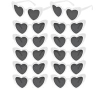 NACHLYNN Occhiali da sole a forma di cuore, 4/12/24 pezzi, occhiali da sole da donna, da uomo, polarizzati, per matrimoni, vacanze, attività all'aperto e servizi fotografici (12, bianco)
