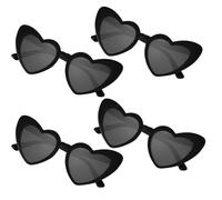 NACHLYNN Occhiali da sole a forma di cuore, 4/12/24 pezzi, occhiali da sole da donna, da uomo, polarizzati, per matrimoni, vacanze, attività all'aperto e servizi fotografici (4, nero)