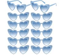 NACHLYNN Occhiali da sole a forma di cuore, 4/12/24 pezzi, occhiali da sole da donna, da uomo, polarizzati, per matrimoni, vacanze, attività all'aperto e servizi fotografici (12, blu)