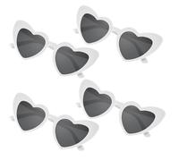 NACHLYNN Occhiali da sole a forma di cuore, 4/12/24 pezzi, stile retrò, da donna, da uomo, polarizzati, per matrimoni, vacanze, attività all'aperto e servizi fotografici (4, bianco)