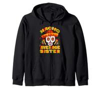 Nacho Average Sister Mexican Skull Cinco De Mayo Felpa con Cappuccio