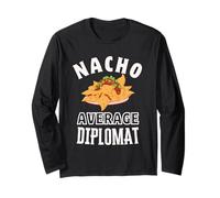 Nacho Diplomatico Medio Divertente Cinco de Mayo Divertimento Nachos Pun Maglia a Manica