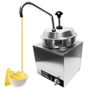 Nacho Formaggio Dispenser più Caldo, 5 Livelli Salsa di Formaggio più Caldo con 2 Pompe, Hot Fudge Dispenser più Caldo per Salsa Formaggio Caramello G-stainless steel pipe