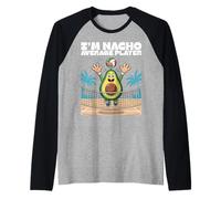 Nacho Giocatore Medio Pallavolo Avocado Umorismo Maglia con Maniche Raglan