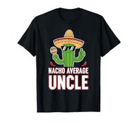 Nacho Medio Zio Divertente Cinco De Mayo Cactus Sombrero Pun Maglietta