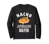 Nacho Sindaco Medio Divertente Cinco de Mayo Divertimento Nachos Pun Maglia a Manica