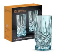 Nachtmann Noblesse 105710 - Set di 2 bicchieri da cocktail blu, in cristallo, 395 ml, colore: acqua