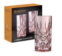 Nachtmann Set di 2 bicchieri da long drink, 395 ml, rosa, Noblesse, 105711, bicchieri da cocktail in vetro di cristallo, lavabili in lavastoviglie