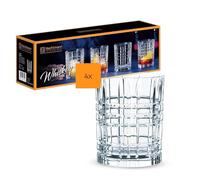 Nachtmann Set di 4 Bicchieri da Whisky, 345 ml, Square, 101050, Cristallo Trasparente