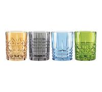 Nachtmann, Set di 4 bicchieri da whisky in cristallo, 345 ml, Highland, colore: fumo, ambra, acqua, resada