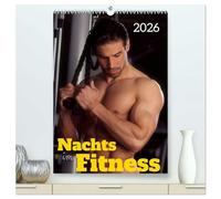 Nachts im Fitness (hochwertiger Premium Wandkalender 2026 DIN A2 hoch), Kunstdruck in Hochglanz: 12 attraktive Männermodels trainieren nachts im Fitness