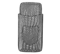 Nachukan Custodia per Sigari in Pelle a 3 Dita, Custodia per Umidificatore per Sigari da Viaggio Portatile, Accessori per Sigari con Motivo Intrecciato, Custodia per Portasigari a 3 Dita(Argento)
