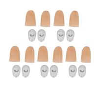 Nachukan Lampada Illuminante per Dito, Puntello per Pollice, Luci Finte per Dita per Prestazioni, Punte delle Dita Illuminate a LED Alimentate a Batteria, Materiale PVC, Set di 5 Paia(Bianco)