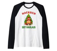 Nacksch Seit Nikolaus Divertente Natale Xmas Santa Design Maglia con Maniche Raglan