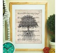 Nacnic Albero di Cuore Poster punteggio. Le Immagini con Fogli di spartiti. Design Musica per la casa. Formato A4