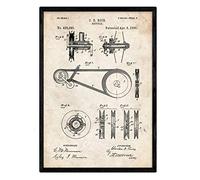 Nacnic biciclette poster design di brevetto 3. Foil con il vecchio brevetto in formato A3 e vintage sfondo