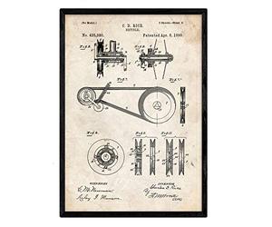 Nacnic biciclette poster design di brevetto 3. Foil con il vecchio brevetto in formato A3 e vintage sfondo
