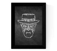 Nacnic Blade in bianco e nero che rompe le cattive icone del manifesto della dimensione A3 con il fondo nero di stile della lavagna. Carta 250 gr.