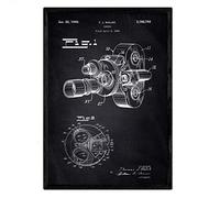Nacnic brevettati fotocamera da 8 millimetri di poster Foglio con il vecchio formato A3 brevetto di disegno con sfondo nero