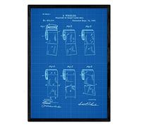 Nacnic brevetto higienico poster con motivi geometrici di carta 2. Stampare vecchio brevetto in formato A3 con sfondo blu