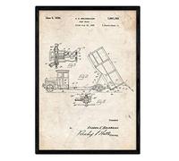 Nacnic brevetto poster Garbage Truck 2. Piastra con il vecchio brevetto di disegno in formato A3 e vintage sfondo