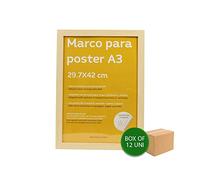 Nacnic Confezione da 12 cornici in legno MDF chiaro e vetro acrilico | protezione e visualizzazione di foto, fogli, poster, quadri e decorazione per soggiorno, camera da letto o ufficio | A3 (29,7