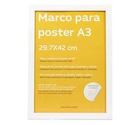 Nacnic cornice MDF di colore bianco dimensioni A3 29.7x42 cm. Ideale per incorniciare foto, stampe, quadri, riconoscimenti e poster. Materiali di Alta qualità. Disegnato e prodotto in Spagna.