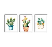 Nacnic Pacchetto 3 fogli per telaio cactus. Stile dell'acquerello. Dimensione A3. Con Marco.