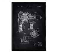 Nacnic Poster Asciugacapelli brevetto. Foglio con il vecchio formato A3 brevetto di disegno con sfondo nero