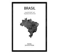 Nacnic Poster Brasile. Fogli di paesi e continenti. formato A3