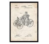 Nacnic Poster brevetto della macchina a vapore. Foglio con il vecchio brevetto di disegno in formato A3 e vintage sfondo