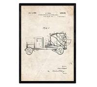 Nacnic Poster brevetto di betoniere. Foglio con il vecchio brevetto di disegno in formato A3 e vintage sfondo